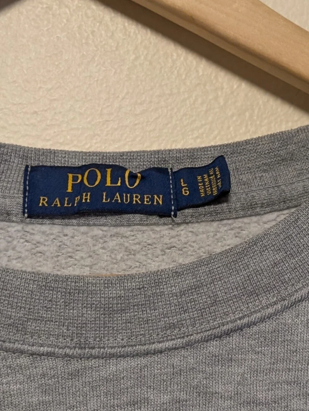 Polo Ralph Lauren Gray Logo Crewneck Sweatshirt Size L Classic Preppy